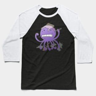 Angry octopus annoyed by plastics Baseball T-Shirt